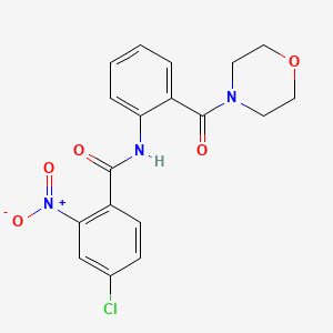 molecular formula C18H16ClN3O5 B11013654 4-chloro-N-[2-(morpholin-4-ylcarbonyl)phenyl]-2-nitrobenzamide 