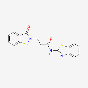 N-[(2Z)-1,3-benzothiazol-2(3H)-ylidene]-3-(3-oxo-1,2-benzothiazol-2(3H)-yl)propanamide