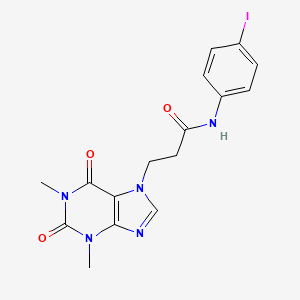 3-(1,3-dimethyl-2,6-dioxo-1,2,3,6-tetrahydro-7H-purin-7-yl)-N-(4-iodophenyl)propanamide