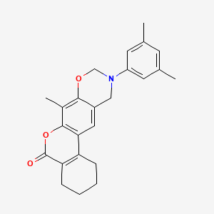 10-(3,5-dimethylphenyl)-7-methyl-1,2,3,4,10,11-hexahydro-5H,9H-benzo[3,4]chromeno[6,7-e][1,3]oxazin-5-one