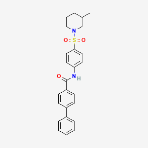 molecular formula C25H26N2O3S B11013725 N-{4-[(3-methylpiperidin-1-yl)sulfonyl]phenyl}biphenyl-4-carboxamide 