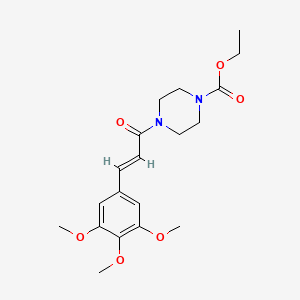 molecular formula C19H26N2O6 B11013733 ethyl 4-[(2E)-3-(3,4,5-trimethoxyphenyl)prop-2-enoyl]piperazine-1-carboxylate 