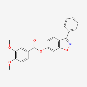 molecular formula C22H17NO5 B11013752 3-Phenyl-1,2-benzoxazol-6-yl 3,4-dimethoxybenzoate 