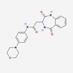 molecular formula C21H22N4O4 B11013784 2-(2,5-dioxo-2,3,4,5-tetrahydro-1H-1,4-benzodiazepin-3-yl)-N-[4-(morpholin-4-yl)phenyl]acetamide 