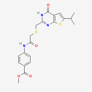 Methyl 4-{[({[4-hydroxy-6-(propan-2-yl)thieno[2,3-d]pyrimidin-2-yl]methyl}sulfanyl)acetyl]amino}benzoate