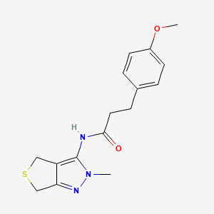 3-(4-methoxyphenyl)-N-(2-methyl-2,6-dihydro-4H-thieno[3,4-c]pyrazol-3-yl)propanamide