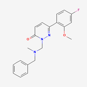 molecular formula C20H20FN3O2 B11013812 2-{[benzyl(methyl)amino]methyl}-6-(4-fluoro-2-methoxyphenyl)pyridazin-3(2H)-one 