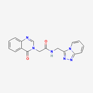 molecular formula C17H14N6O2 B11013823 2-(4-oxoquinazolin-3(4H)-yl)-N-([1,2,4]triazolo[4,3-a]pyridin-3-ylmethyl)acetamide 