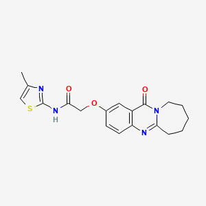 N-(4-methyl-1,3-thiazol-2-yl)-2-[(12-oxo-6,7,8,9,10,12-hexahydroazepino[2,1-b]quinazolin-2-yl)oxy]acetamide