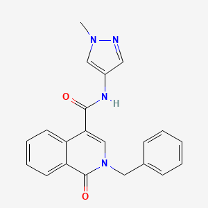 molecular formula C21H18N4O2 B11013829 2-benzyl-N-(1-methyl-1H-pyrazol-4-yl)-1-oxo-1,2-dihydroisoquinoline-4-carboxamide 