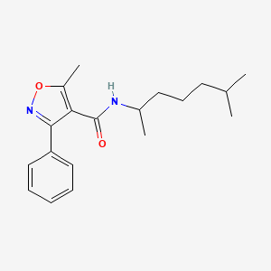 molecular formula C19H26N2O2 B11013868 5-methyl-N-(6-methylheptan-2-yl)-3-phenyl-1,2-oxazole-4-carboxamide 