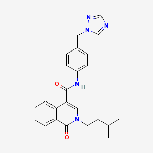 2-(3-methylbutyl)-1-oxo-N-[4-(1H-1,2,4-triazol-1-ylmethyl)phenyl]-1,2-dihydroisoquinoline-4-carboxamide