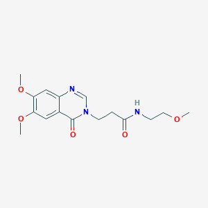 3-(6,7-dimethoxy-4-oxoquinazolin-3(4H)-yl)-N-(2-methoxyethyl)propanamide