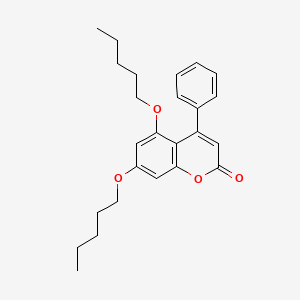 molecular formula C25H30O4 B11013925 5,7-bis(pentyloxy)-4-phenyl-2H-chromen-2-one 