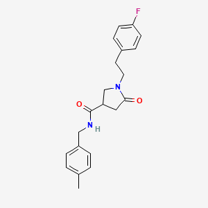 molecular formula C21H23FN2O2 B11013932 1-[2-(4-fluorophenyl)ethyl]-N-(4-methylbenzyl)-5-oxopyrrolidine-3-carboxamide 