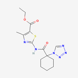 ethyl 4-methyl-2-({[1-(1H-tetrazol-1-yl)cyclohexyl]carbonyl}amino)-1,3-thiazole-5-carboxylate