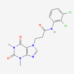 molecular formula C16H15Cl2N5O3 B11013937 N-(2,3-dichlorophenyl)-3-(1,3-dimethyl-2,6-dioxo-1,2,3,6-tetrahydro-7H-purin-7-yl)propanamide 