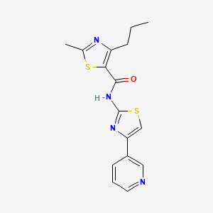 molecular formula C16H16N4OS2 B11013953 2-methyl-4-propyl-N-(4-(pyridin-3-yl)thiazol-2-yl)thiazole-5-carboxamide 