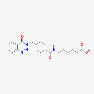 6-[({4-[(4-oxo-1,2,3-benzotriazin-3(4H)-yl)methyl]cyclohexyl}carbonyl)amino]hexanoic acid