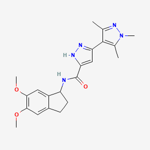 N-(5,6-Dimethoxy-2,3-dihydro-1H-inden-1-YL)-1',3',5'-trimethyl-1H,1'H-[3,4'-bipyrazole]-5-carboxamide