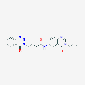 molecular formula C23H24N6O3 B11013980 N-[3-(2-methylpropyl)-4-oxo-3,4-dihydroquinazolin-6-yl]-4-(4-oxo-1,2,3-benzotriazin-3(4H)-yl)butanamide 