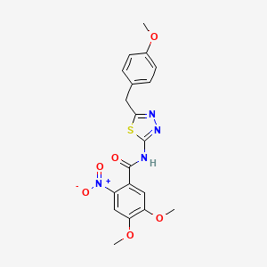 4,5-dimethoxy-N-[5-(4-methoxybenzyl)-1,3,4-thiadiazol-2-yl]-2-nitrobenzamide