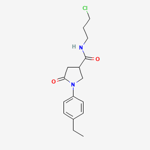 N-(3-chloropropyl)-1-(4-ethylphenyl)-5-oxopyrrolidine-3-carboxamide