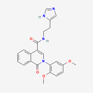 molecular formula C23H22N4O4 B11014014 2-(2,5-dimethoxyphenyl)-N-[2-(1H-imidazol-4-yl)ethyl]-1-oxo-1,2-dihydroisoquinoline-4-carboxamide 