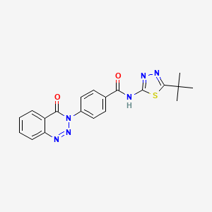 molecular formula C20H18N6O2S B11014020 N-[(2Z)-5-tert-butyl-1,3,4-thiadiazol-2(3H)-ylidene]-4-(4-oxo-1,2,3-benzotriazin-3(4H)-yl)benzamide 