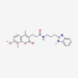 3-(7-methoxy-4,8-dimethyl-2-oxo-2H-chromen-3-yl)-N-[3-(1-methyl-1H-benzimidazol-2-yl)propyl]propanamide