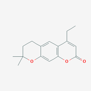 molecular formula C16H18O3 B11014042 4-ethyl-8,8-dimethyl-7,8-dihydro-2H,6H-pyrano[3,2-g]chromen-2-one 