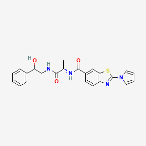 N-{(2S)-1-[(2-hydroxy-2-phenylethyl)amino]-1-oxopropan-2-yl}-2-(1H-pyrrol-1-yl)-1,3-benzothiazole-6-carboxamide