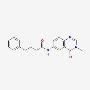 molecular formula C19H19N3O2 B11014046 N-(3-methyl-4-oxo-3,4-dihydroquinazolin-6-yl)-4-phenylbutanamide 