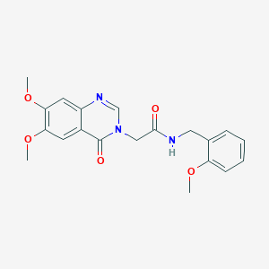 molecular formula C20H21N3O5 B11014047 2-(6,7-dimethoxy-4-oxoquinazolin-3(4H)-yl)-N-(2-methoxybenzyl)acetamide 