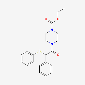 molecular formula C21H24N2O3S B11014053 Ethyl 4-[phenyl(phenylsulfanyl)acetyl]piperazine-1-carboxylate 