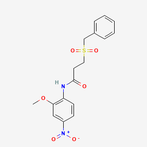 molecular formula C17H18N2O6S B11014092 3-(benzylsulfonyl)-N-(2-methoxy-4-nitrophenyl)propanamide 