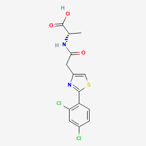 molecular formula C14H12Cl2N2O3S B11014097 N-{[2-(2,4-dichlorophenyl)-1,3-thiazol-4-yl]acetyl}-L-alanine 