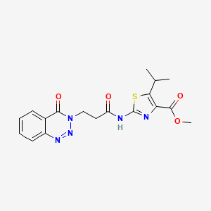 methyl 2-{[3-(4-oxo-1,2,3-benzotriazin-3(4H)-yl)propanoyl]amino}-5-(propan-2-yl)-1,3-thiazole-4-carboxylate