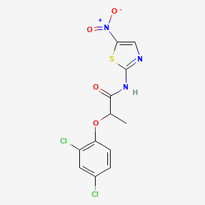 molecular formula C12H9Cl2N3O4S B11014111 2-(2,4-dichlorophenoxy)-N-(5-nitro-1,3-thiazol-2-yl)propanamide 