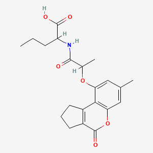 molecular formula C21H25NO6 B11014116 N-{2-[(7-methyl-4-oxo-1,2,3,4-tetrahydrocyclopenta[c]chromen-9-yl)oxy]propanoyl}norvaline 