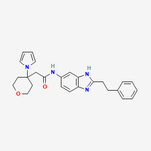 N-[2-(2-phenylethyl)-1H-benzimidazol-6-yl]-2-[4-(1H-pyrrol-1-yl)tetrahydro-2H-pyran-4-yl]acetamide