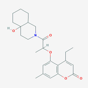 4-ethyl-5-{[1-(4a-hydroxyoctahydroisoquinolin-2(1H)-yl)-1-oxopropan-2-yl]oxy}-7-methyl-2H-chromen-2-one