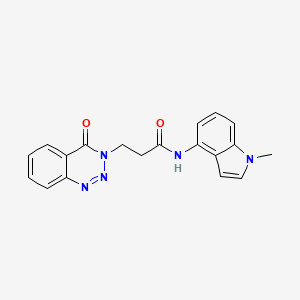 molecular formula C19H17N5O2 B11014127 N-(1-methyl-1H-indol-4-yl)-3-(4-oxo-1,2,3-benzotriazin-3(4H)-yl)propanamide 