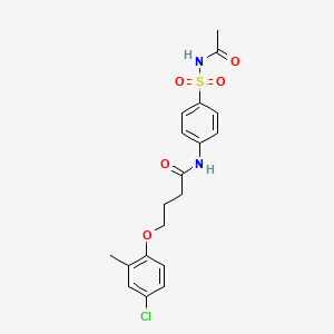 molecular formula C19H21ClN2O5S B11014134 N-[4-(acetylsulfamoyl)phenyl]-4-(4-chloro-2-methylphenoxy)butanamide 