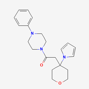 molecular formula C21H27N3O2 B11014143 1-(4-phenylpiperazin-1-yl)-2-[4-(1H-pyrrol-1-yl)tetrahydro-2H-pyran-4-yl]ethanone 