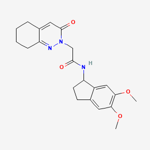 molecular formula C21H25N3O4 B11014146 N-(5,6-Dimethoxy-2,3-dihydro-1H-inden-1-YL)-2-[3-oxo-5,6,7,8-tetrahydro-2(3H)-cinnolinyl]acetamide 