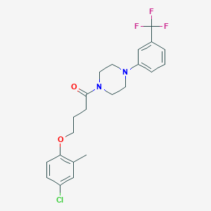 molecular formula C22H24ClF3N2O2 B11014168 4-(4-Chloro-2-methylphenoxy)-1-{4-[3-(trifluoromethyl)phenyl]piperazin-1-yl}butan-1-one 