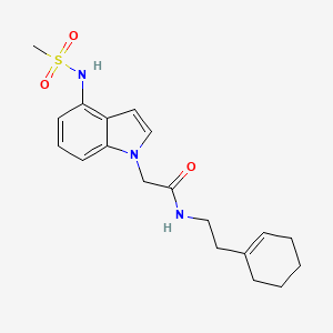 molecular formula C19H25N3O3S B11014179 N-[2-(cyclohex-1-en-1-yl)ethyl]-2-{4-[(methylsulfonyl)amino]-1H-indol-1-yl}acetamide 