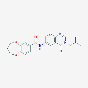 N-[3-(2-methylpropyl)-4-oxo-3,4-dihydroquinazolin-6-yl]-3,4-dihydro-2H-1,5-benzodioxepine-7-carboxamide