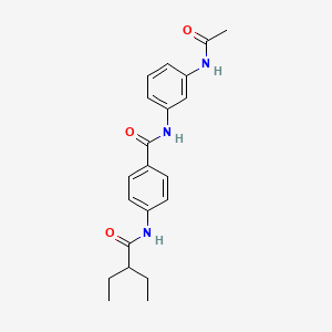 N-[3-(acetylamino)phenyl]-4-[(2-ethylbutanoyl)amino]benzamide